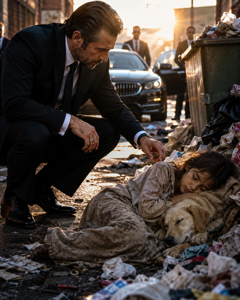 Mafia Boss Found a Little Girl and Her Dog Sleeping on Trash—What He Did Next Shocked All