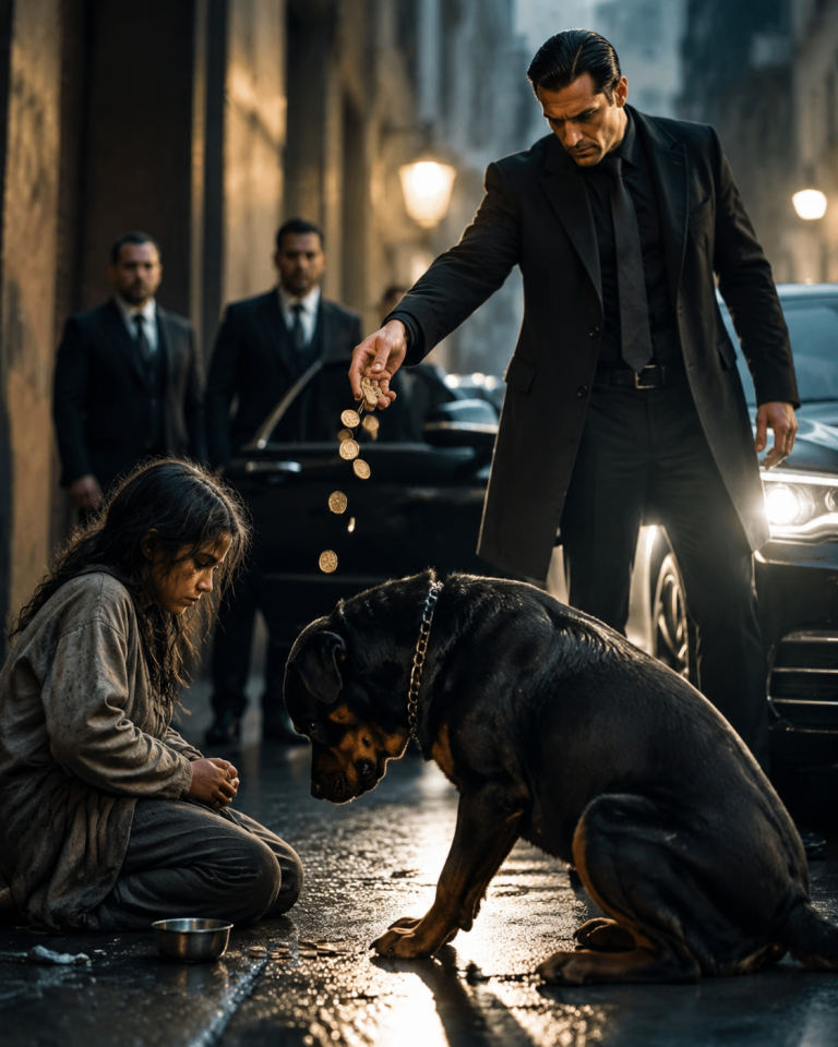 The Mafia Boss Threw Coins At A Homeless Girl — Until His Fierce Dog Knelt At Her Feet
