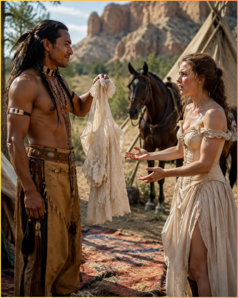 “Give me my clothes back!” she cried — and the Apache smirked, “Then come take them from me.”