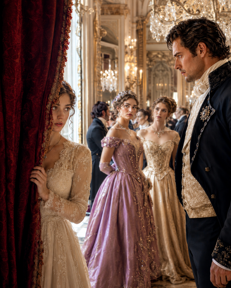 Three sisters were sent to Aldridge Hall to win a duke’s fortune — one was prepared to charm him, one was the backup, and Nora only wanted to disappear. She hid behind a curtain to avoid being noticed, but the Duke found her first — and from that moment, he never looked at her sisters again.