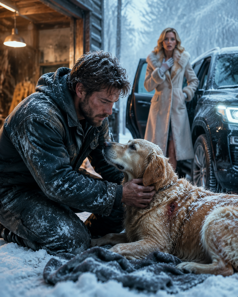 A broke mechanic rescued the billionare’s dog in a blizzard and refused the $100,000 reward—then the woman who owned it discovered who he used to be.