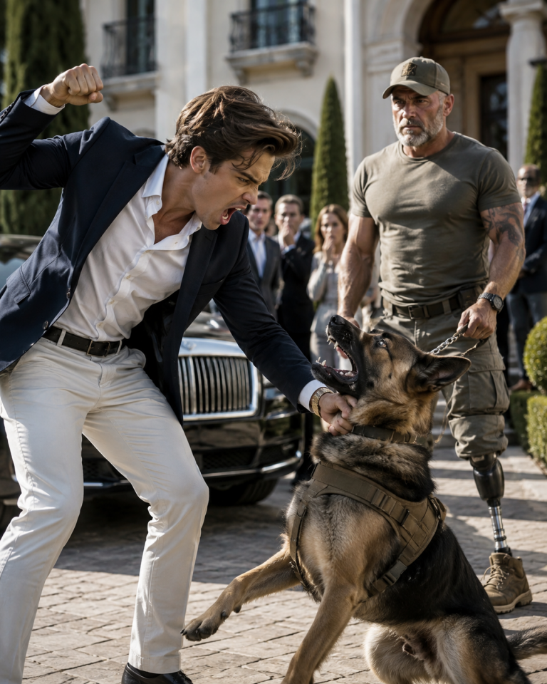 Billionaire’s Son Attacked a Quiet Veteran’s Military Dog—Then Learned Who He Really Was