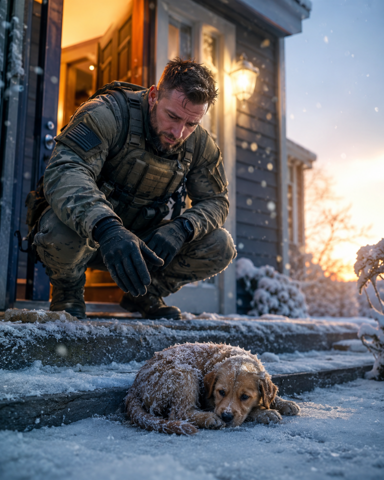 A Navy SEAL Found a Frozen Puppy on His Steps – What He Did Changed His Life