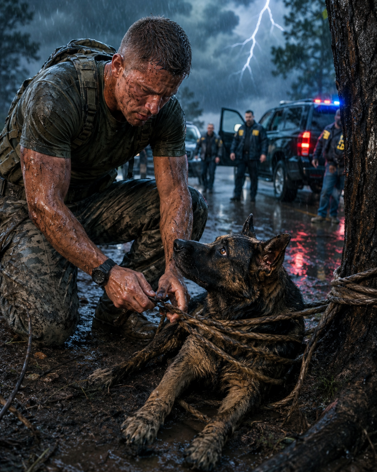 Marine Veteran Rescues Tied K9 in a Storm – Then FBI Uncovers a Dark Secret