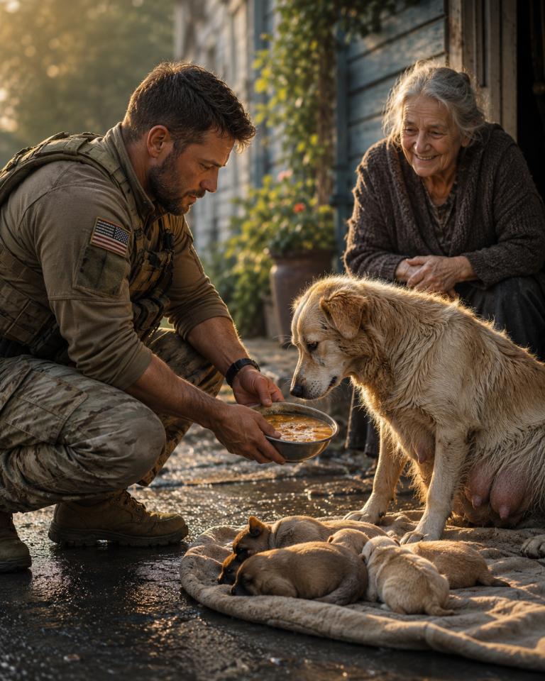 A Navy SEAL Bought Soup for an Old Woman’s Pregnant Dog — She Gave Him a Family Again