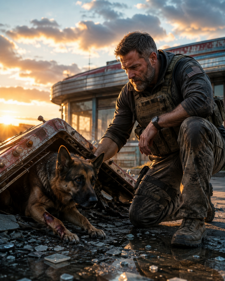A Retired Navy SEAL Found a German Shepherd Beneath a Broken Diner Sign — Then She Led Him to the…
