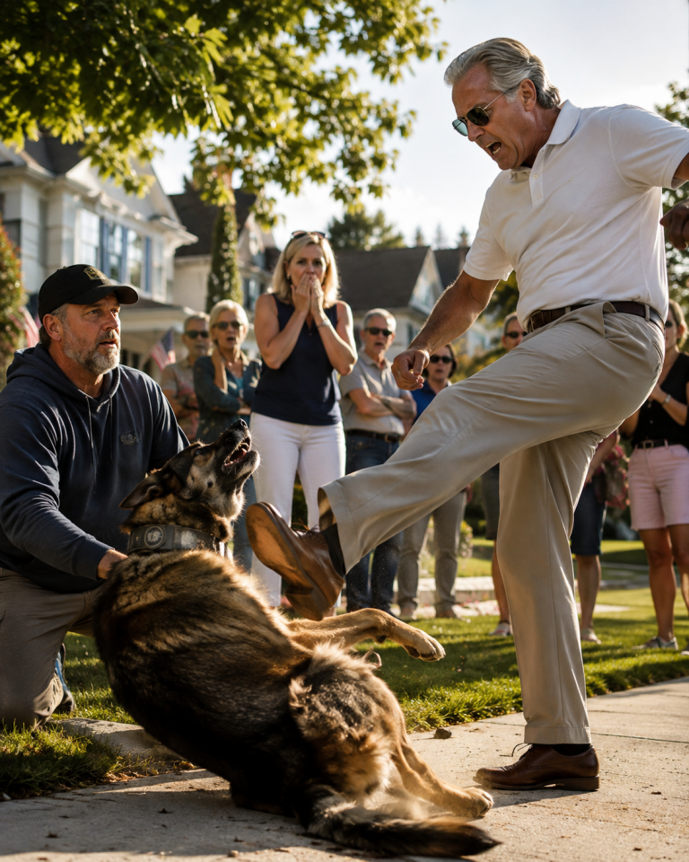A Wealthy HOA President Kicked My Scarred Military Dog—Unaware I Was a U.S. Senator, and That the Dog’s Old Service Collar Held the Secret My Son Died Protecting