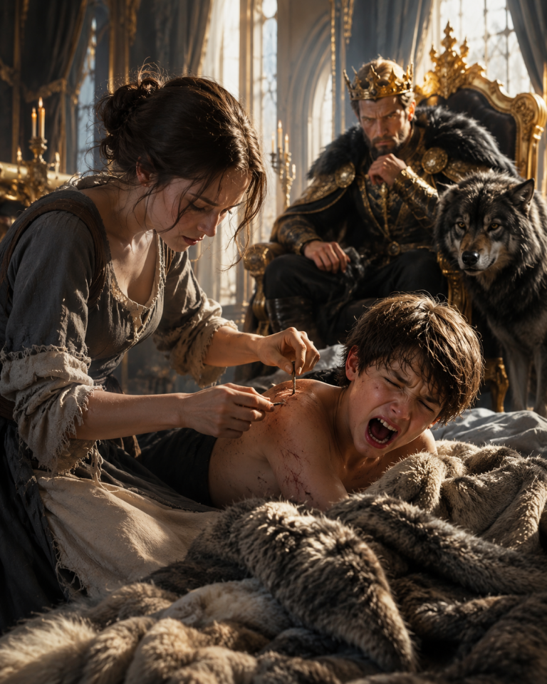 THE ALPHA KING’S SON SCREAMED AT EVERY TOUCH—UNTIL A POOR OMEGA MAID FOUND A SILVER NEEDLE HIDDEN IN HIS FUR, REVEALING THE HORRIFYING TRUTH BEHIND HIS “CURSE”
