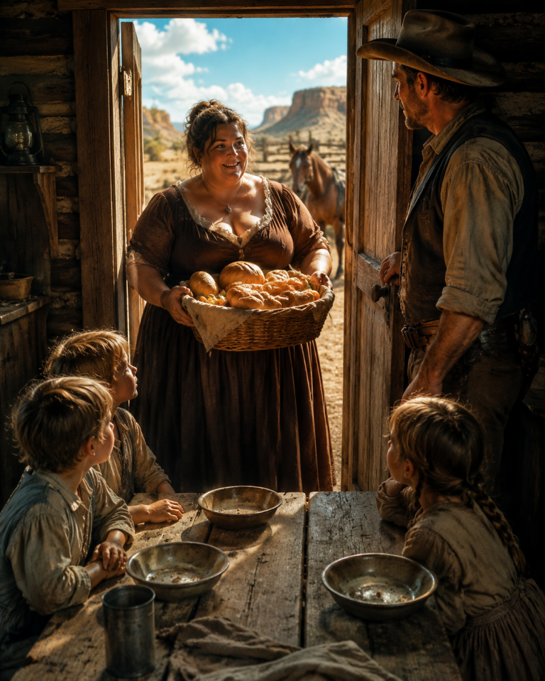 His Children Hadn’t Eaten in Months — Until the Obese Widow Knocked… and the Rancher Let Her Stay