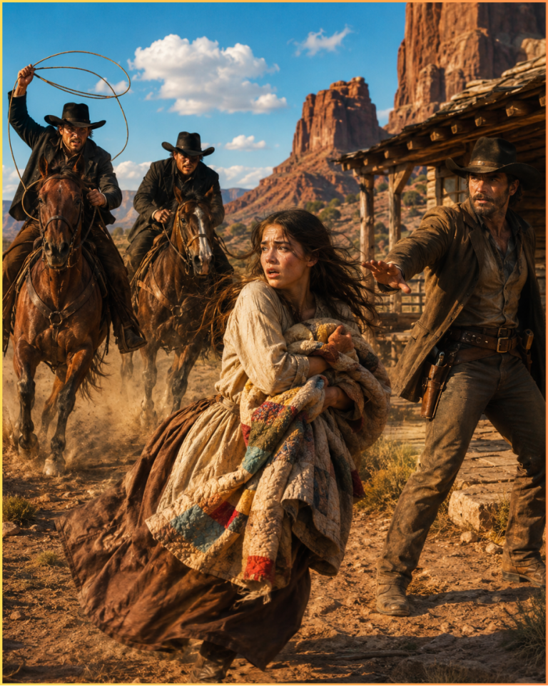 Two Men Chased Her Across the West to Take Her Mother’s Quilts — Then a Lonely Rancher Protected Her and Gave Her a Home