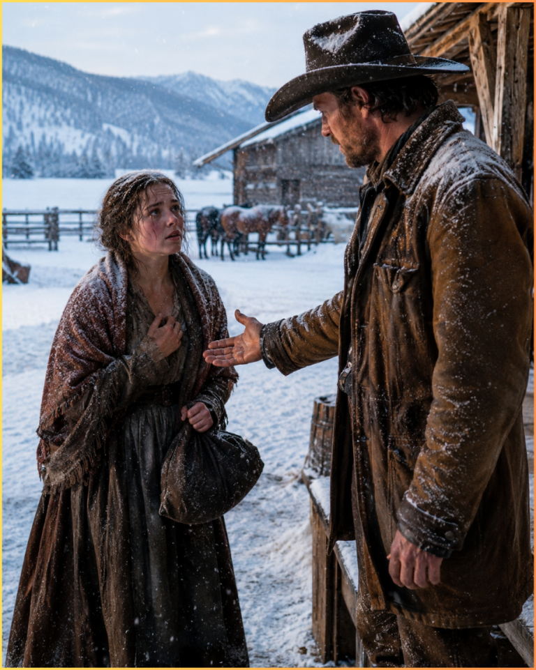 Snow Fell as She Begged for Work, The Cowboy Said “I Need a Wife More Than a Worker”