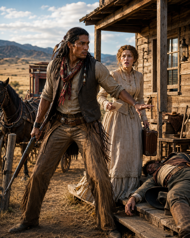 A Mail-Order Bride Arrives to Find Her Groom Dead, Until a Half-Apache Rancher Offers Protection