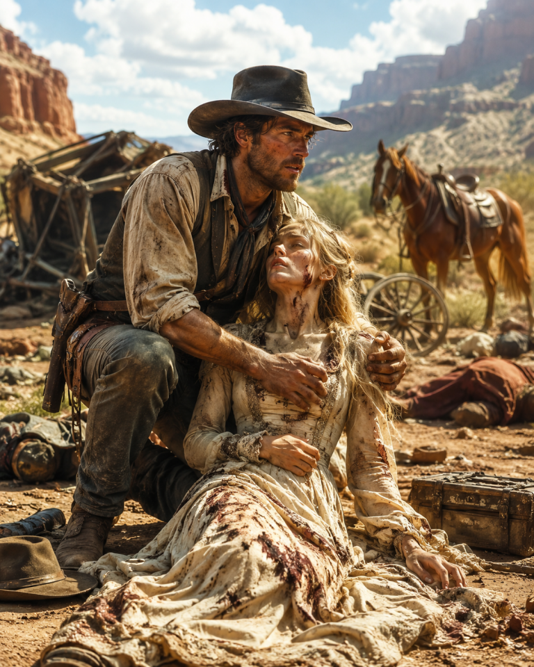 Struggling Widower Saves A Lone Survivor Of A Wagon Massacre, Unaware She’s A Wealthy Baroness