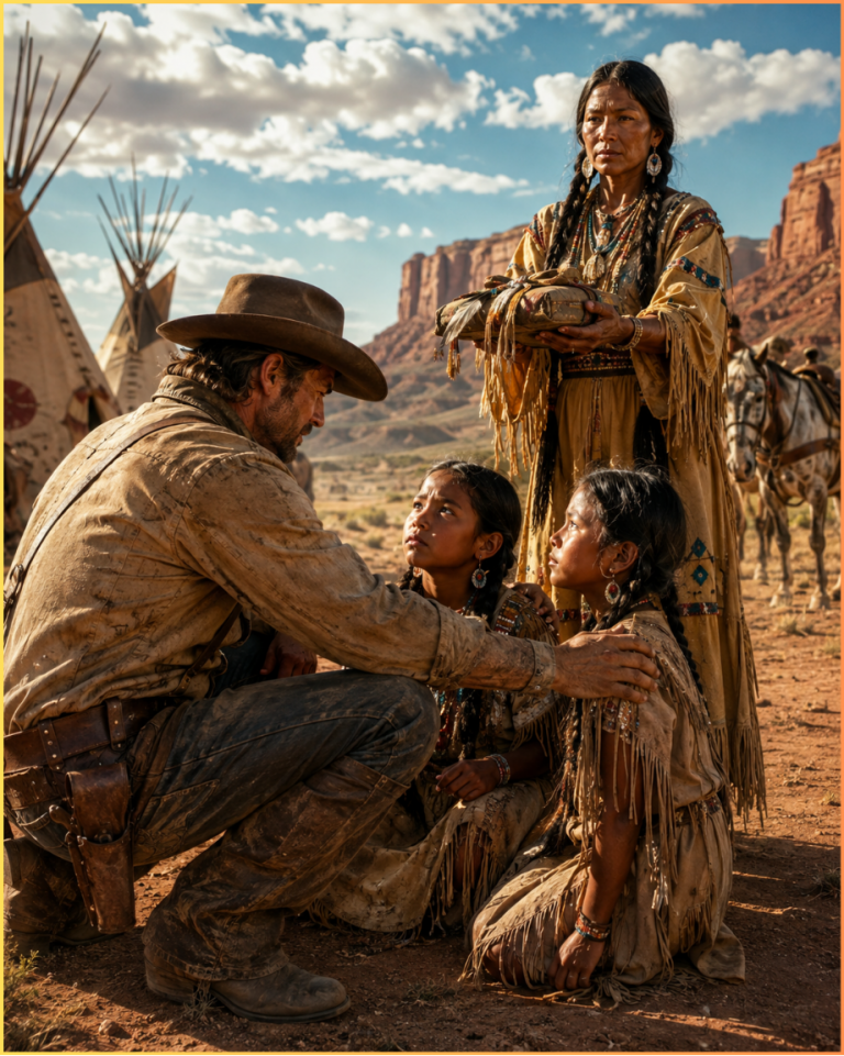 Cowboy Saves Two Apache Girls… Next Day, Their Mother Arrives With A Strange Reward.