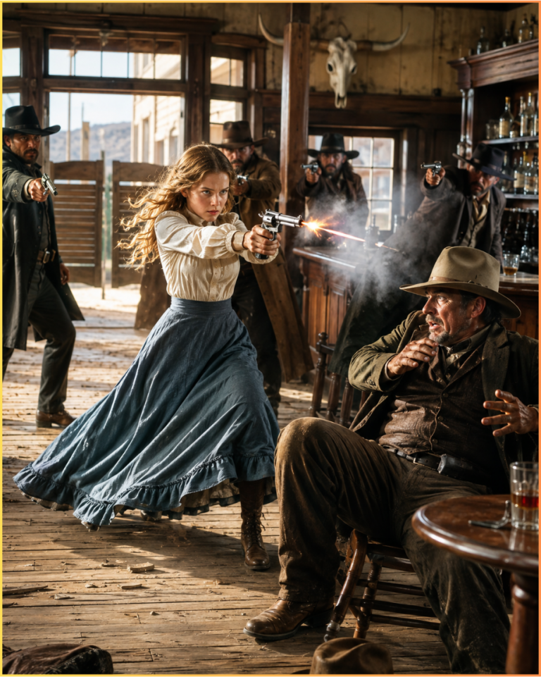 5 Gunmen Attacked a Wealthy Rancher at a Saloon — No One Expected What Widow’s Daughter Did Next