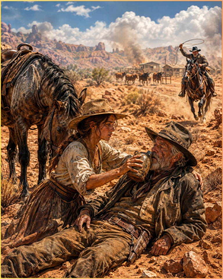 Poor Ranch Girl Helped an Old Cowboy Lost in the Blazing Desert — The Next Day, He Saved Her Ranch.