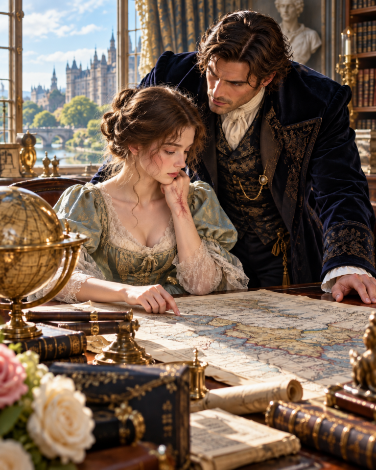 Hidden away for a scarred hand, Beatrice Holley spent her season in dark rooms counting trade routes — until the most ruthless duke in England found her reading maps, and refused to leave her hidden. “I owe your stepmother a call,” he said. He kept his word.