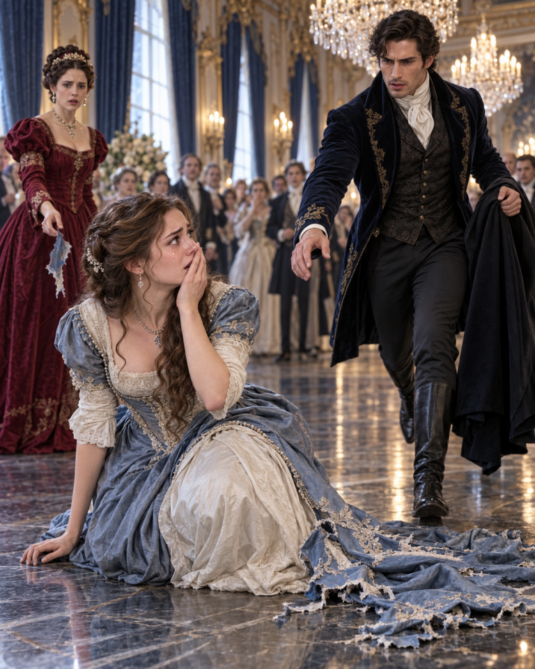 A torn silk gown makes almost no sound in a hall packed with four hundred aristocrats. But the silence that followed Beatrice Somerset’s ruin was suffocating — and while her enemies smiled, high in the gallery, the Duke of Westmire was already rising from his chair and making his way toward her.