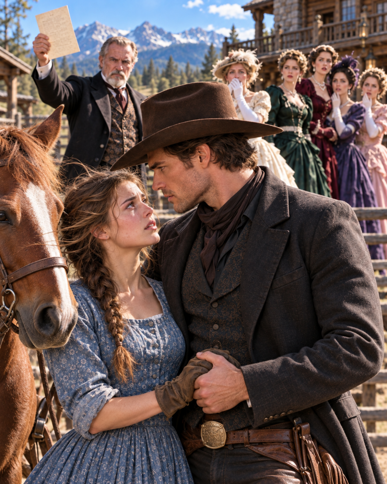 A Wealthy Cowboy Was Given One Week to Choose a Bride from Five Powerful Families or Lose His Beloved Ranch Forever — But His Father Never Knew His Son Had Already Loved the Quiet Stable Girl for Six Long Years