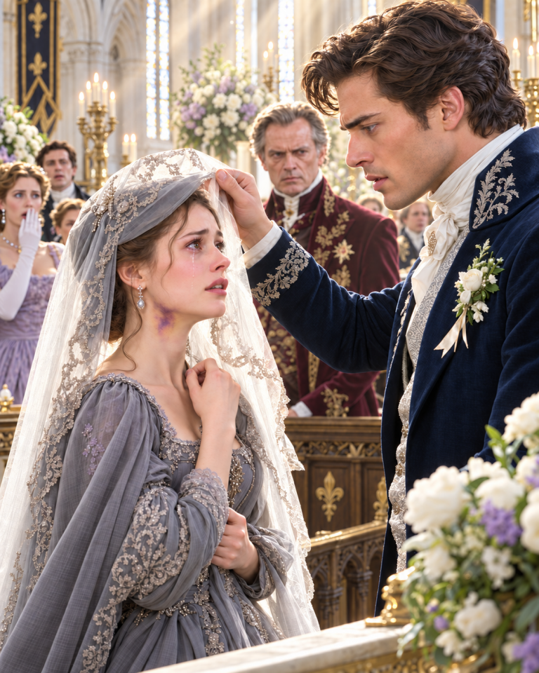 The Duke Thought He Was Marrying an Ugly Girl to Save His Crumbling Estate—Until the Veil Lifted, Revealing a Beautiful Bride Trembling Beneath a Hand-Shaped Bruise, Certain Her New Husband Would Hurt Her Just as Her Father Had