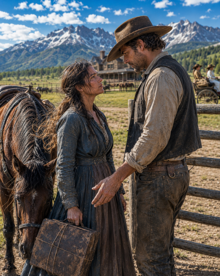 The Cowboy Rejected Every Beautiful Woman Who Wanted His Ranch — Then a Poor Widow Arrived With $11, an Exhausted Horse, and a Wire-Bound Suitcase, Asking Only for Work and Looking Only at Him. Everything Changed.