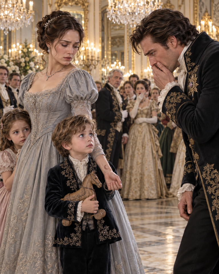 Five years after cruelly casting out his wife in disgrace, the Duke of Sliff saw her across the ballroom—with a boy who had his eyes and family birthmark, clutching a wooden horse carved by another man he called “Papa.”